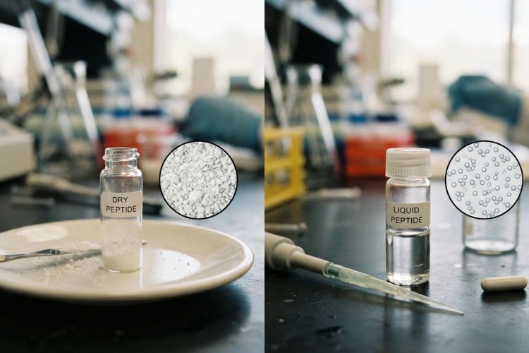Changes When a Peptide Goes From Dry to Liquid